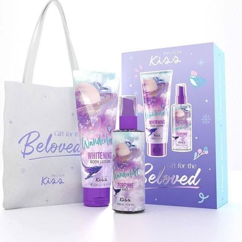 Bộ Quà Tặng Malissa Kiss For Beloved Wanderlust 3 Món Body Lotion 226g + Body Mist 88ml + Tote Bag