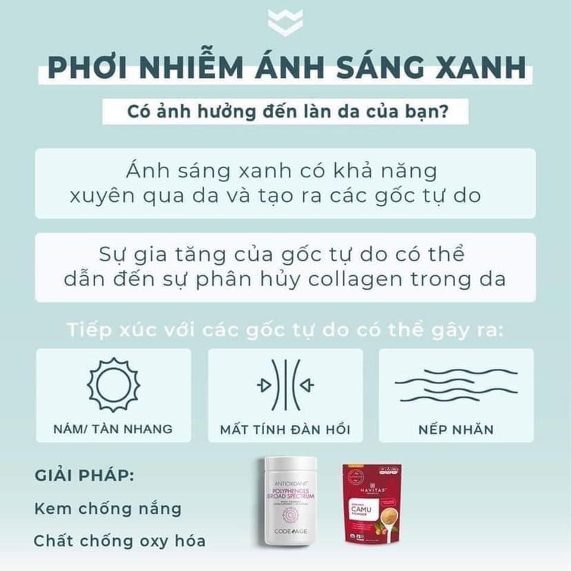 Viên Uống Chống Nắng CodeAge Polyphenols Broad Spectrum Bảo Vệ Da 120 Viên