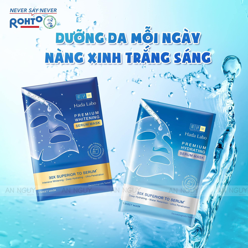 Mặt Nạ Dưỡng Da Hada Labo Premium Serum Mask Chứa Tinh Chất Cao Cấp 23gr