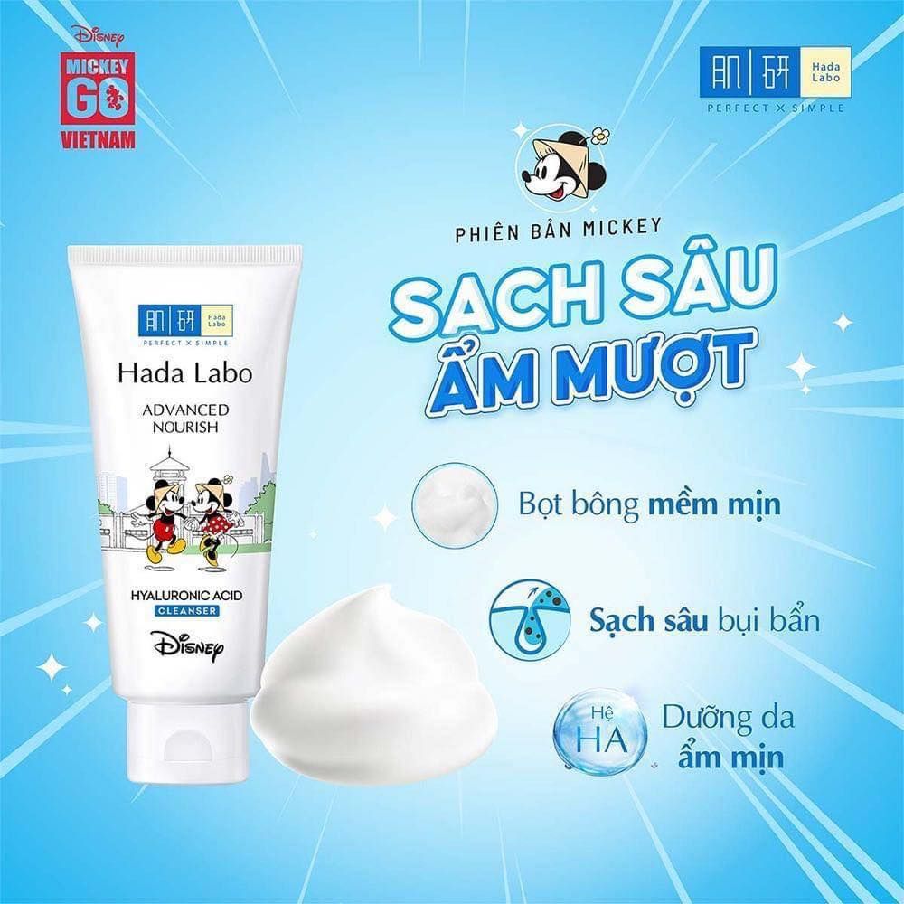 Sữa Rửa Mặt Hada Labo Advanced Nourish Hyaluronic Acid Cleanser Dưỡng Ẩm, Sạch Sâu 80gr