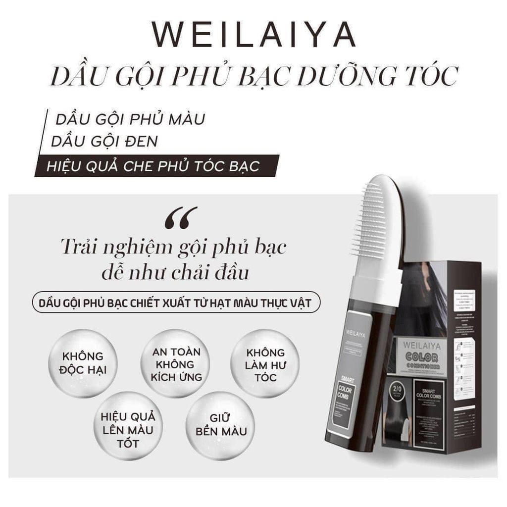 Kem Nhuộm Tóc Weilaiya Natural Black