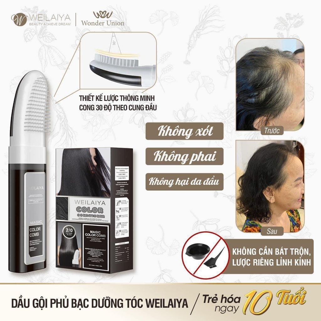 Kem Nhuộm Tóc Weilaiya Natural Black