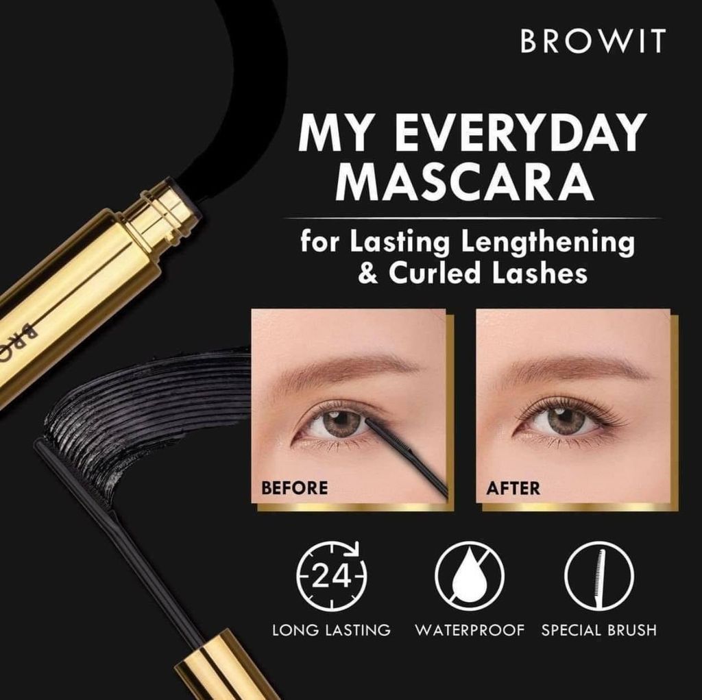 Mascara Browit By Nongchat My Everyday Endless Night Làm Dày, Dài Và Tơi Mi 5.5gr