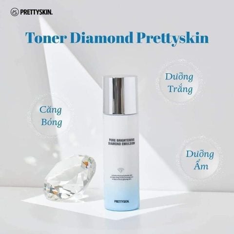 Nước Hoa Hồng Dưỡng Trắng PrettySkin Pure Brightening Diamond Toner 150ml