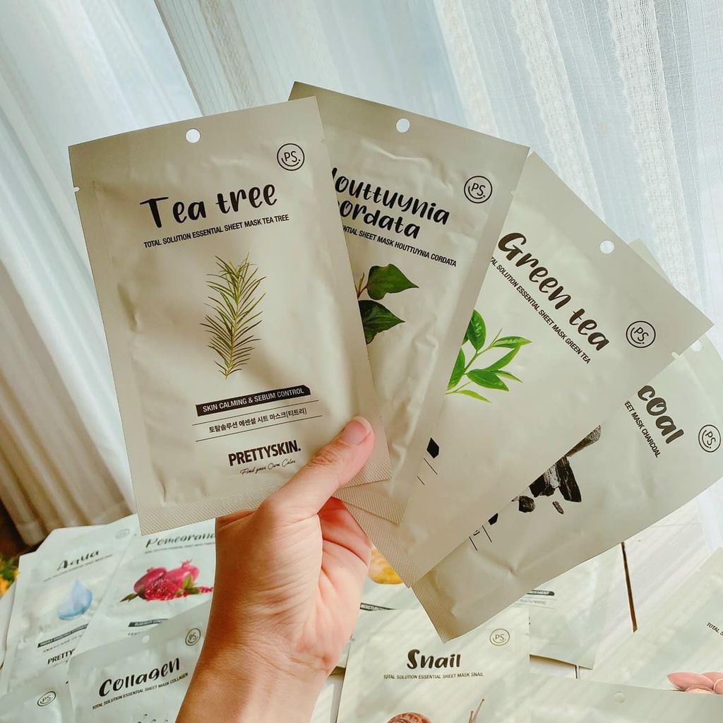 Mặt Nạ Dưỡng Da Prettyskin Total Solution Essential Sheet Mask Chiết Xuất Tự Nhiên 23gr