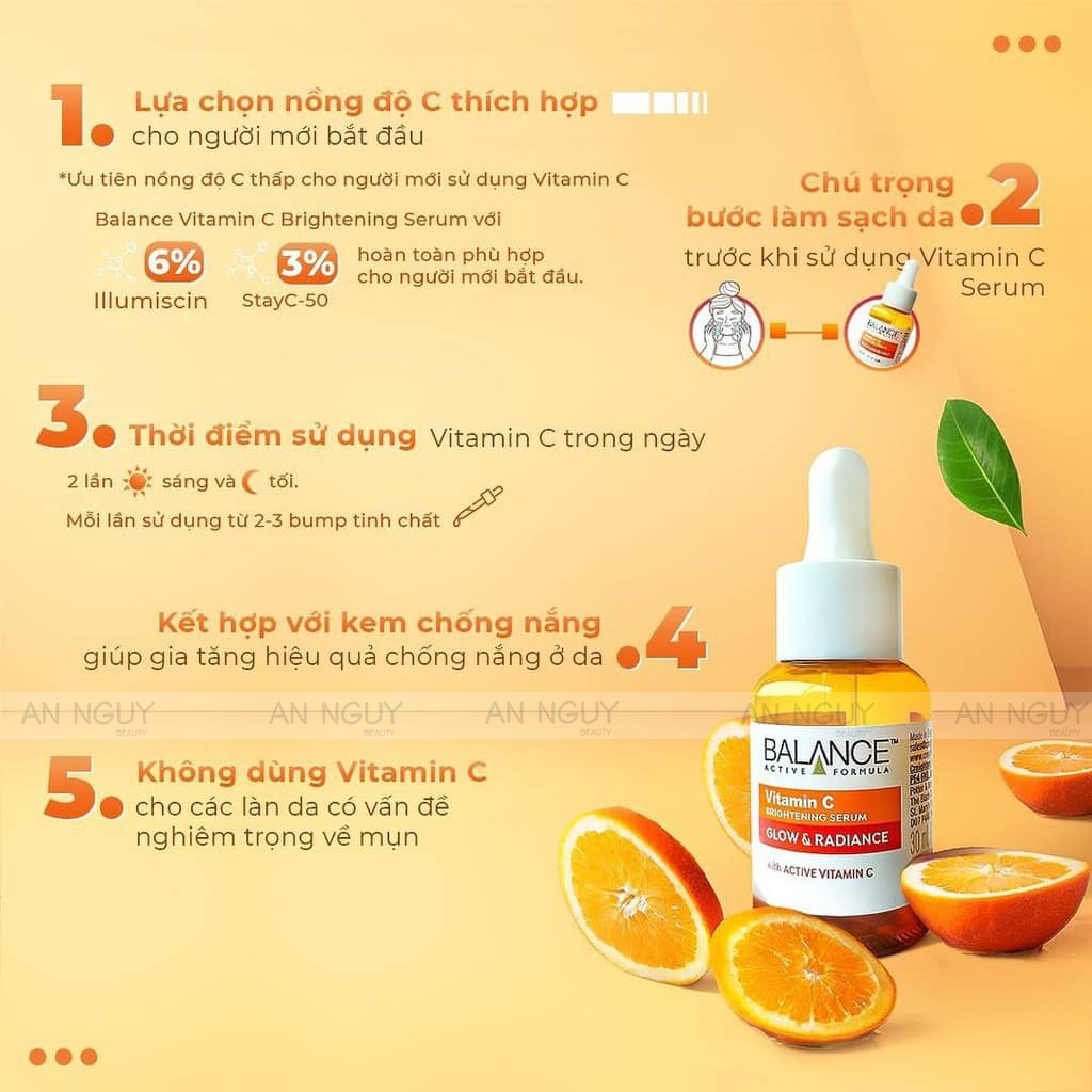 Tinh Chất Balance VitaminC Brightening Serum Glow & Radiance Giúp Sáng Da 60ml