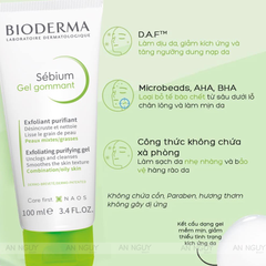 Gel Tẩy Tế Bào Chết Bioderma Sebium Gel Gommant Cho Da Dầu Và Hỗn Hợp 100ml