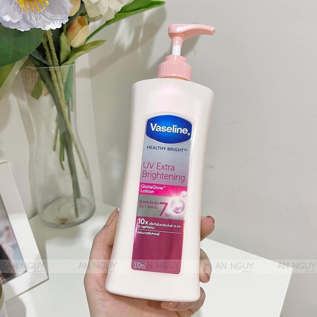 Sữa Dưỡng Thể Toàn Thân Vaseline Healthy Bright UV Extra Brightening Dưỡng Ẩm, Sáng Da 380ml (Mẫu Mới)