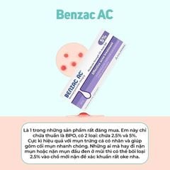 Kem Trị Mụn Benzac AC5 5% Benzoyl Preoxide 15gr