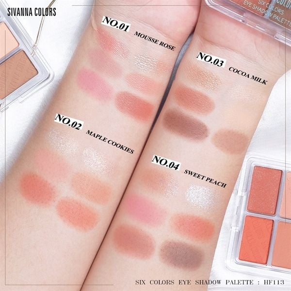 Bảng Phấn Mắt 6 Ô Sivanna Colors Happiness Is Now Six Colors Eye Shadow Pallet 9.6gr