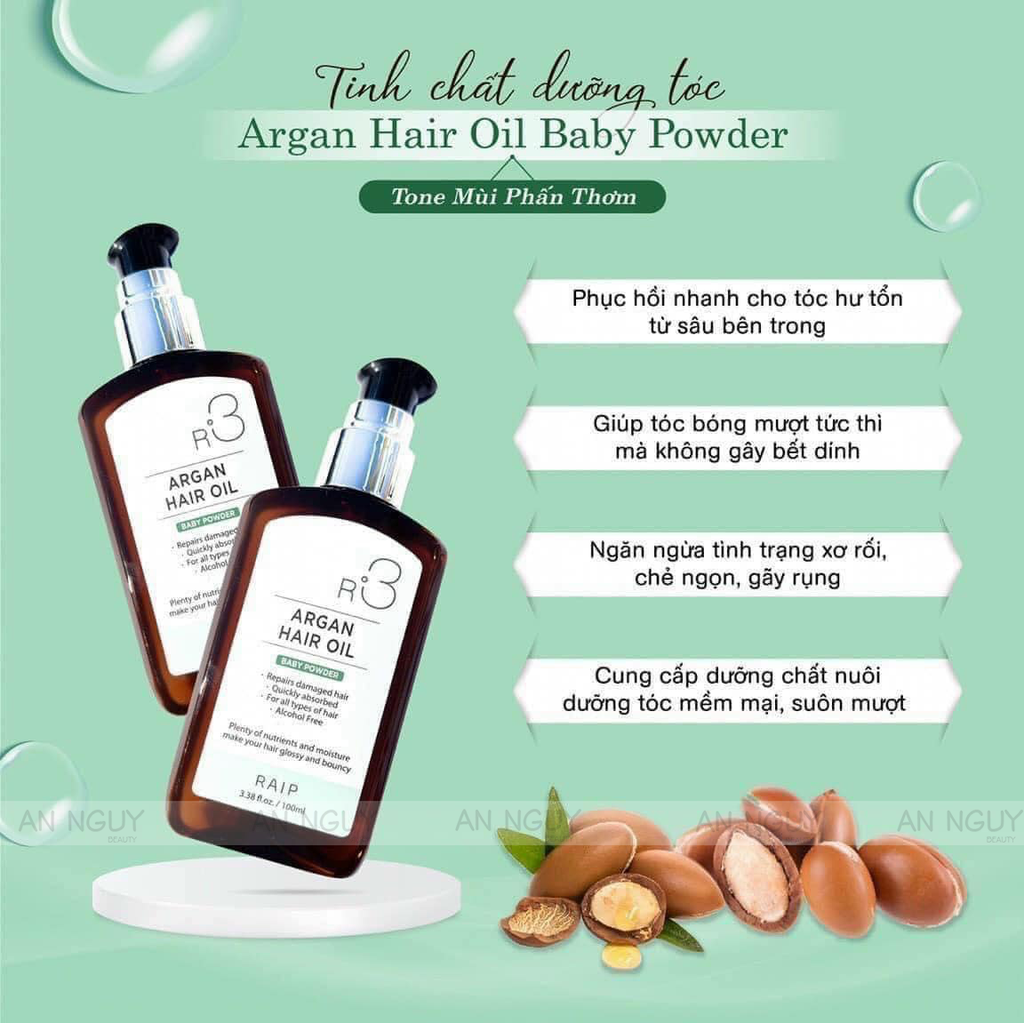 Dầu Dưỡng Tóc Raip R3 Argan Hair Oil Giảm Hư Tổn, Giúp Tóc Suôn Mượt 100ml