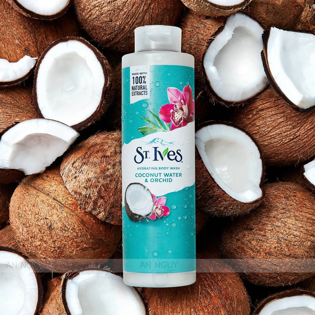 Sữa Tắm ST.IVES Coconut Water & Orchid Hydrating Body Wash Làm Sạch, Cấp Ẩm 650ml