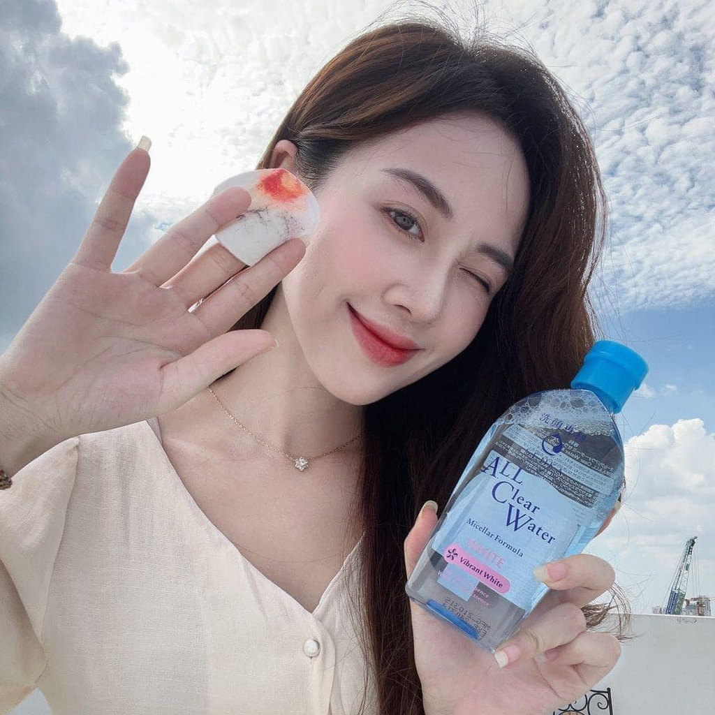 Nước Tẩy Trang Senka All Clear Water Micellar Formula Bright Cấp Ẩm, Dưỡng Sáng Da 230ml (Hồng)