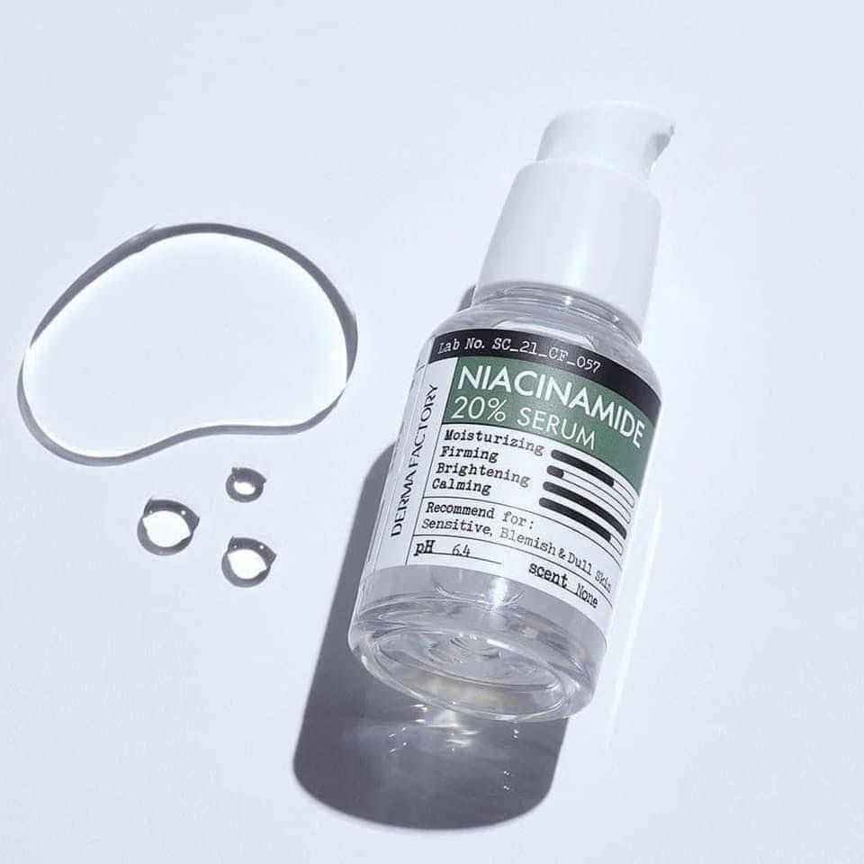 Tinh Chất Derma Factory Niacinamide 20% Serum Kiểm Soát Nhờn Se Khít Lỗ Chân Lông 30ml