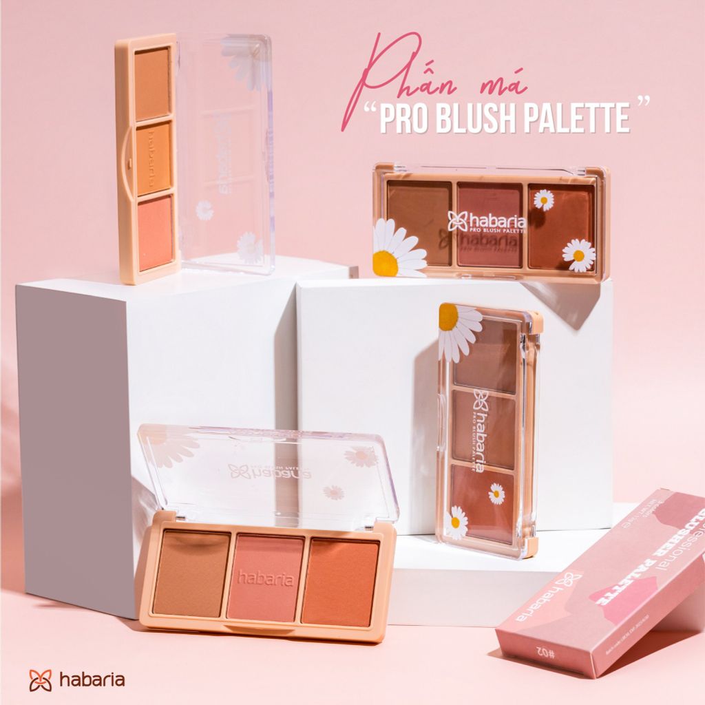 Bảng Phấn Má 3 Ô Habaria Blusher Palette 12gr