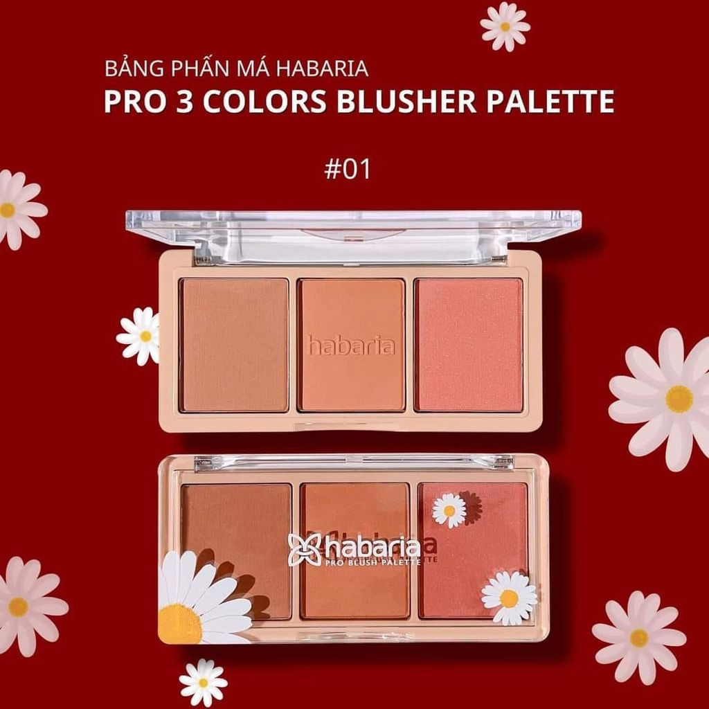 Bảng Phấn Má 3 Ô Habaria Blusher Palette 12gr