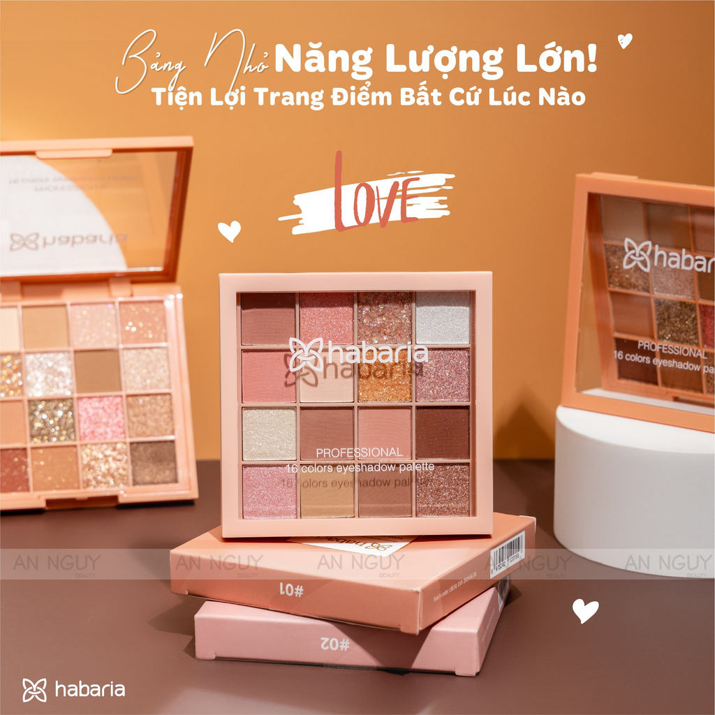 Bảng Phấn Mắt 16 Ô Habaria Eyeshadow Palette 16gr