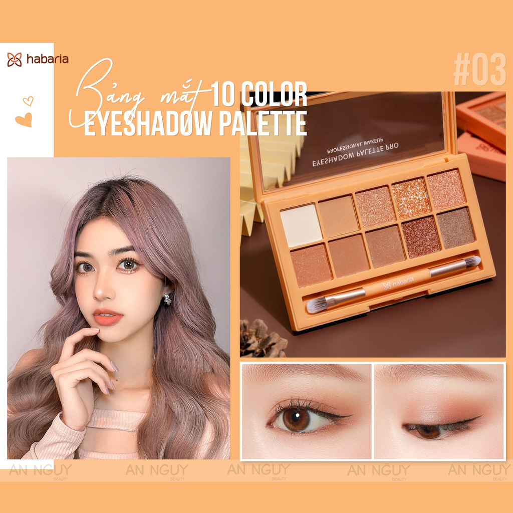 Bảng Phấn Mắt 10 Ô Habaria Eyeshadow Palette 10gr