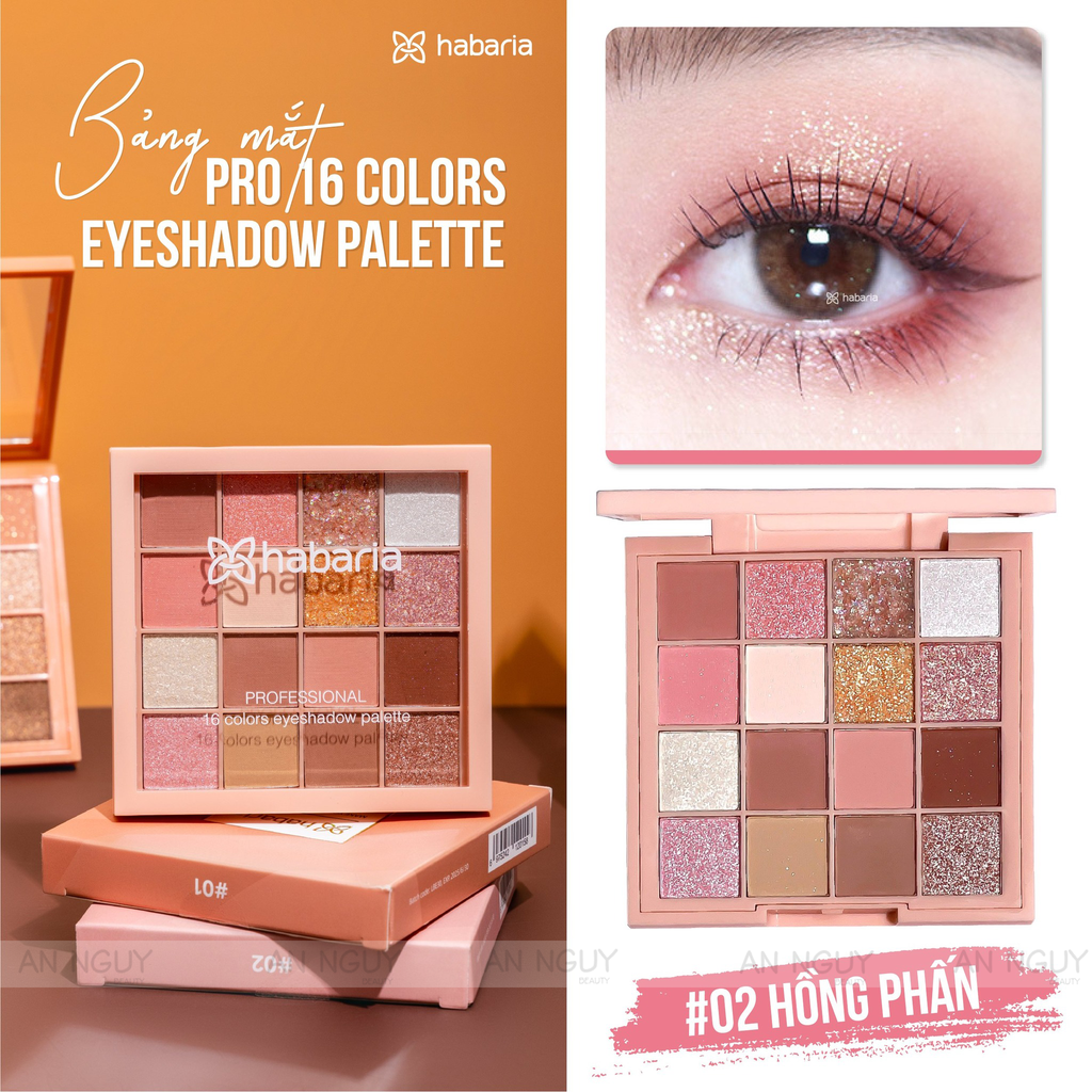 Bảng Phấn Mắt 16 Ô Habaria Eyeshadow Palette 16gr