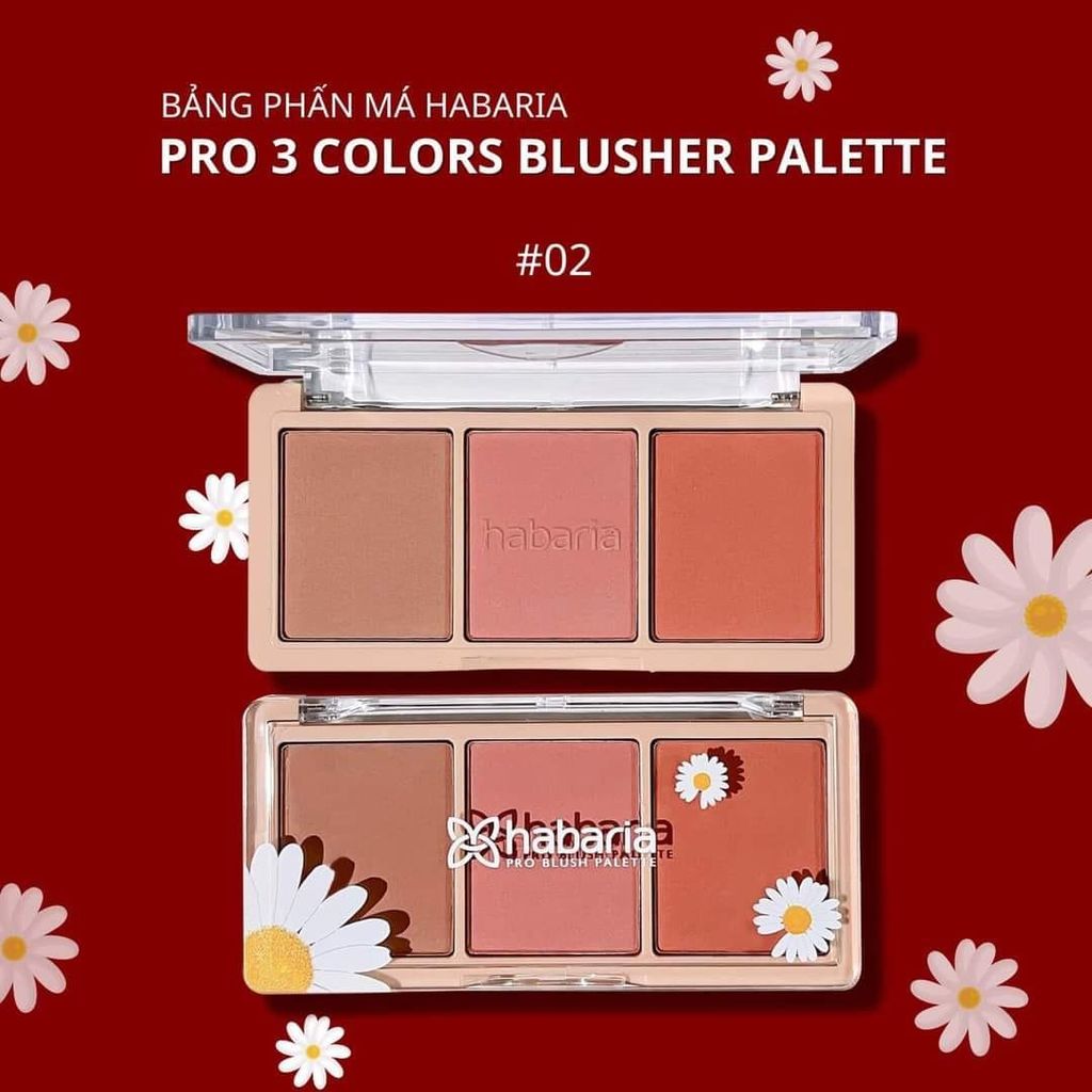 Bảng Phấn Má 3 Ô Habaria Blusher Palette 12gr