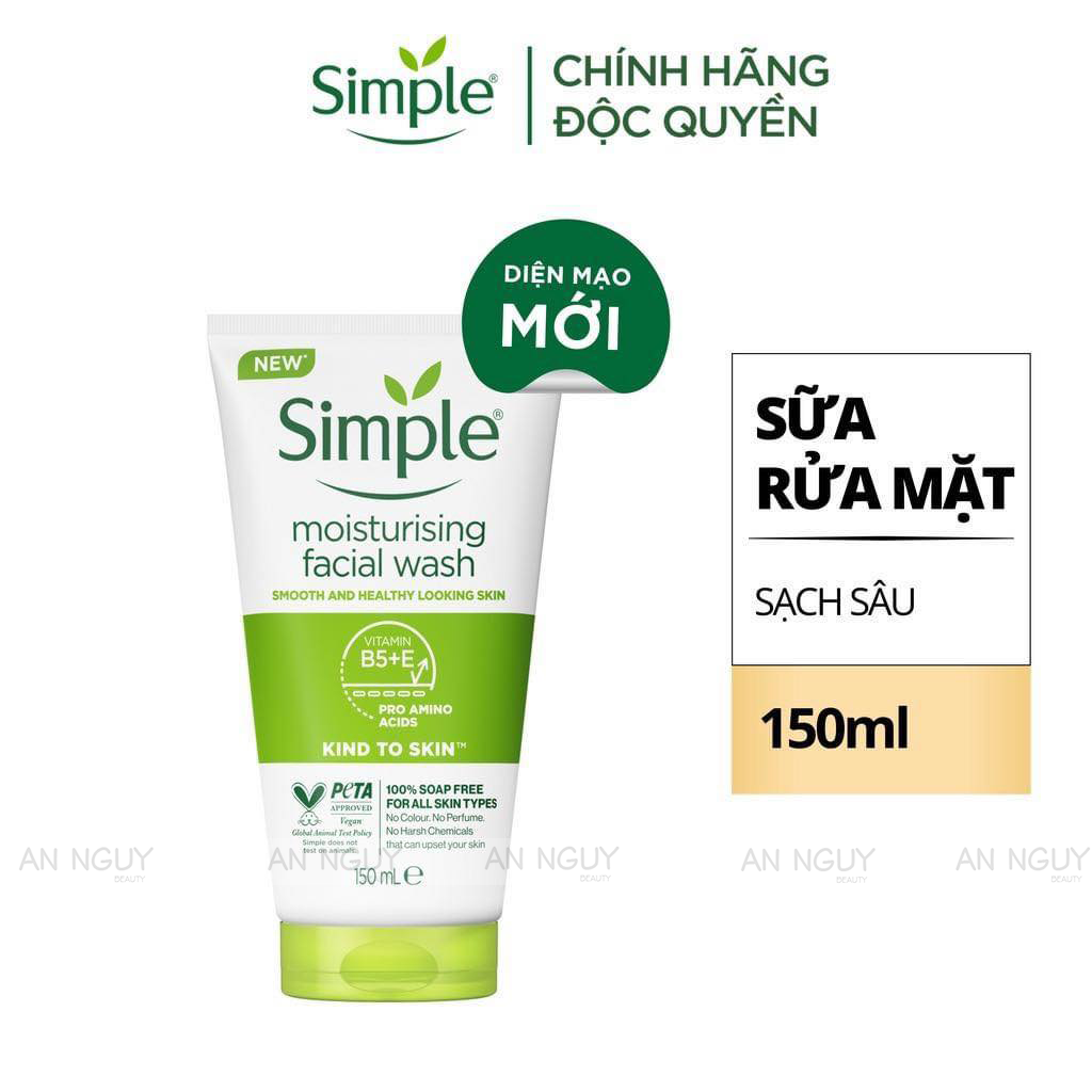 Sữa Rửa Mặt Simple Moisturising Facial Wash Cho Da Khô