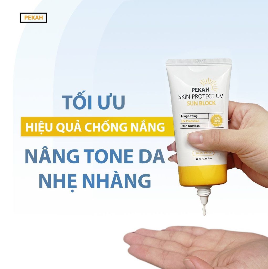 Kem Chống Nắng Vật Lý Pekah Skin Protect UV Sun Block SPF 50+ PA+++ Bảo Vệ Khỏi Tia UV 70ml