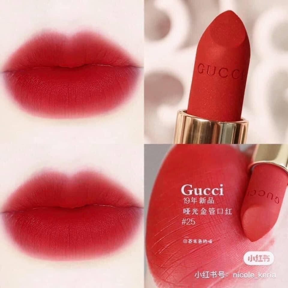 Son Thỏi Lì Gucci Rouge à Lèvres Matte Holiday Limited Edition Lipstick 3.5gr #25 Goldie Red