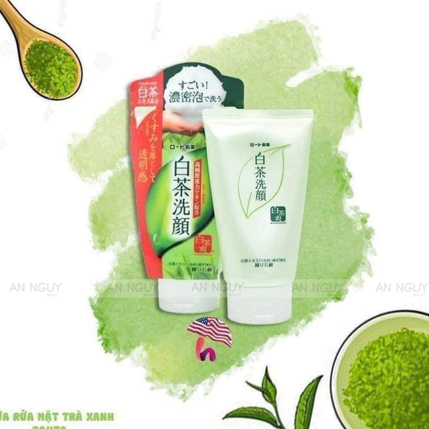 Sữa Rửa Mặt Trà Xanh Rohto Shirochasou Green Tea Foam Nhật Bản 120gr