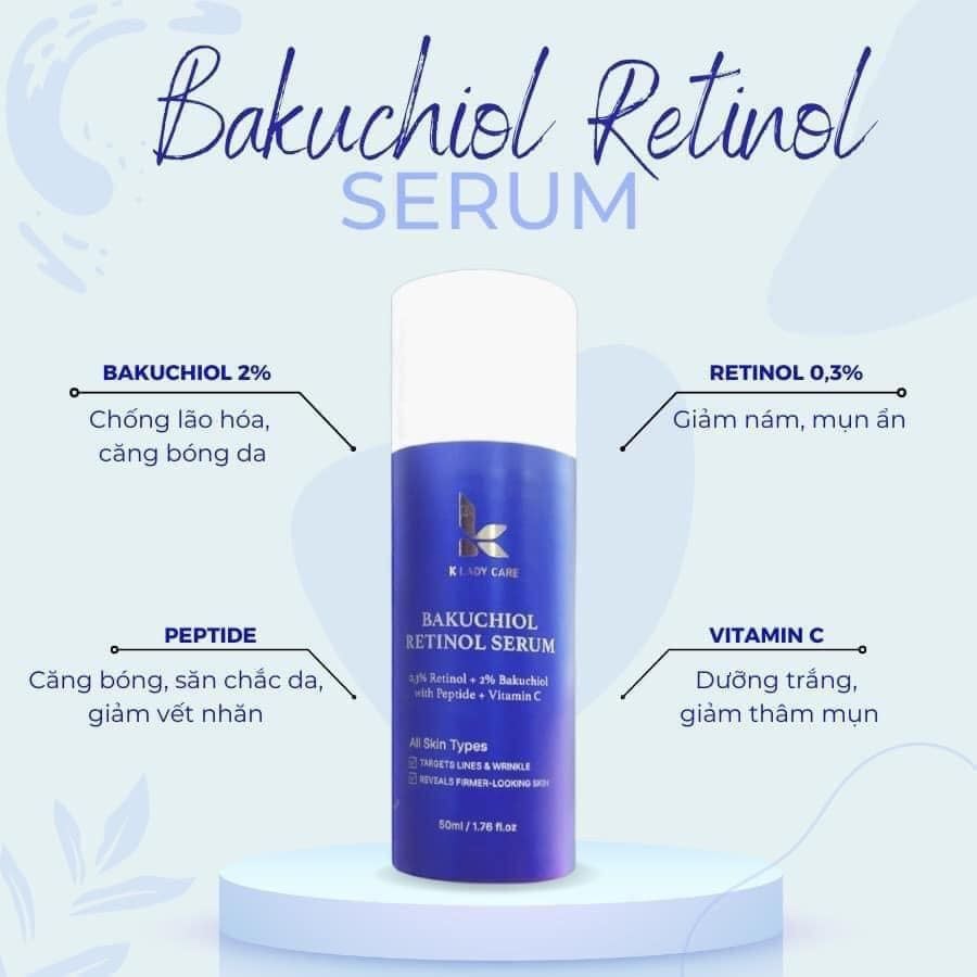Tinh Chất K Lady Care Bakuchiol Retinol Serum Dưỡng Trắng Phục Hồi Da 50ml