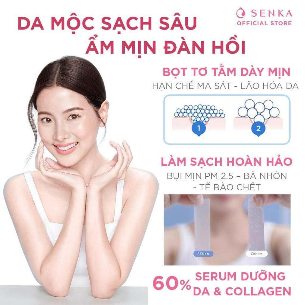 Sữa Rửa Mặt Senka Perfect Whip Collagen In Giúp Da Đàn Hồi 120gr