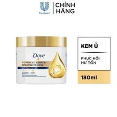 Kem Ủ Tóc Dove Keratin Advanced Keratin Treatment Mask Intense Repair Phục Hồi Hư Tổn Cao Cấp 180ml