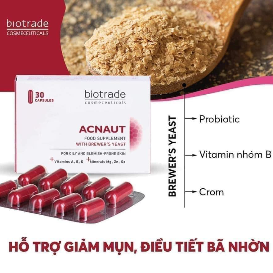 Viên Uống Trị Mụn Biotrade Acnaut Food Supplement With Brewer’s Yeast 30 Viên