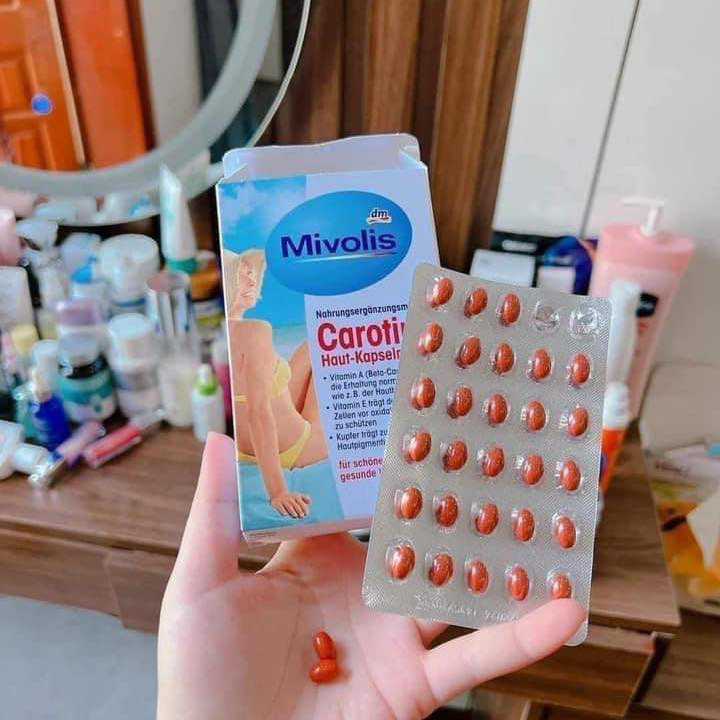 Viên Uống Chống Nắng Mivolis Carotin Đức Bảo Vệ Da Toàn Diện 60 Viên