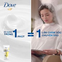 Kem Xả Dove Intense Repair 1Minute Super Conditioner Phục Hồi Hư Tổn 1 Phút Siêu Dưỡng 300ml