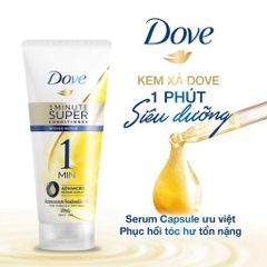 Kem Xả Dove Intense Repair 1Minute Super Conditioner Phục Hồi Hư Tổn 1 Phút Siêu Dưỡng 300ml