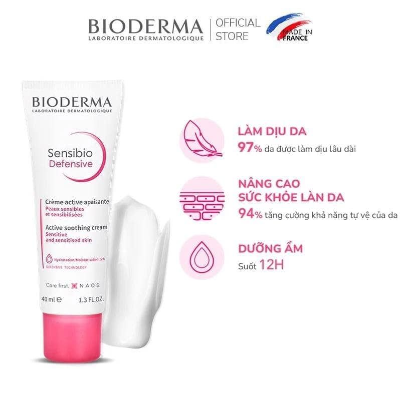 Kem Dưỡng Bioderma Sensibio Defensive Cream Làm Dịu, Dưỡng Ẩm Cho Da