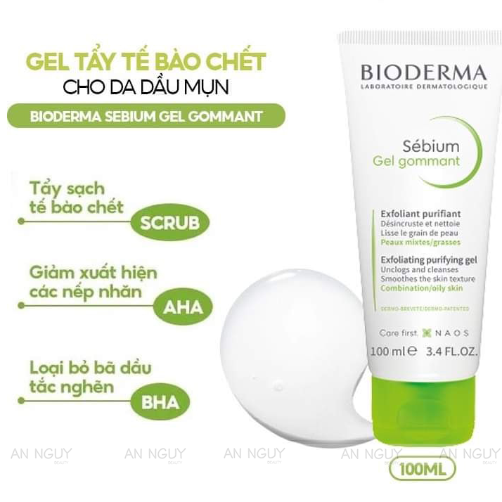 Gel Tẩy Tế Bào Chết Bioderma Sebium Gel Gommant Cho Da Dầu Và Hỗn Hợp 100ml