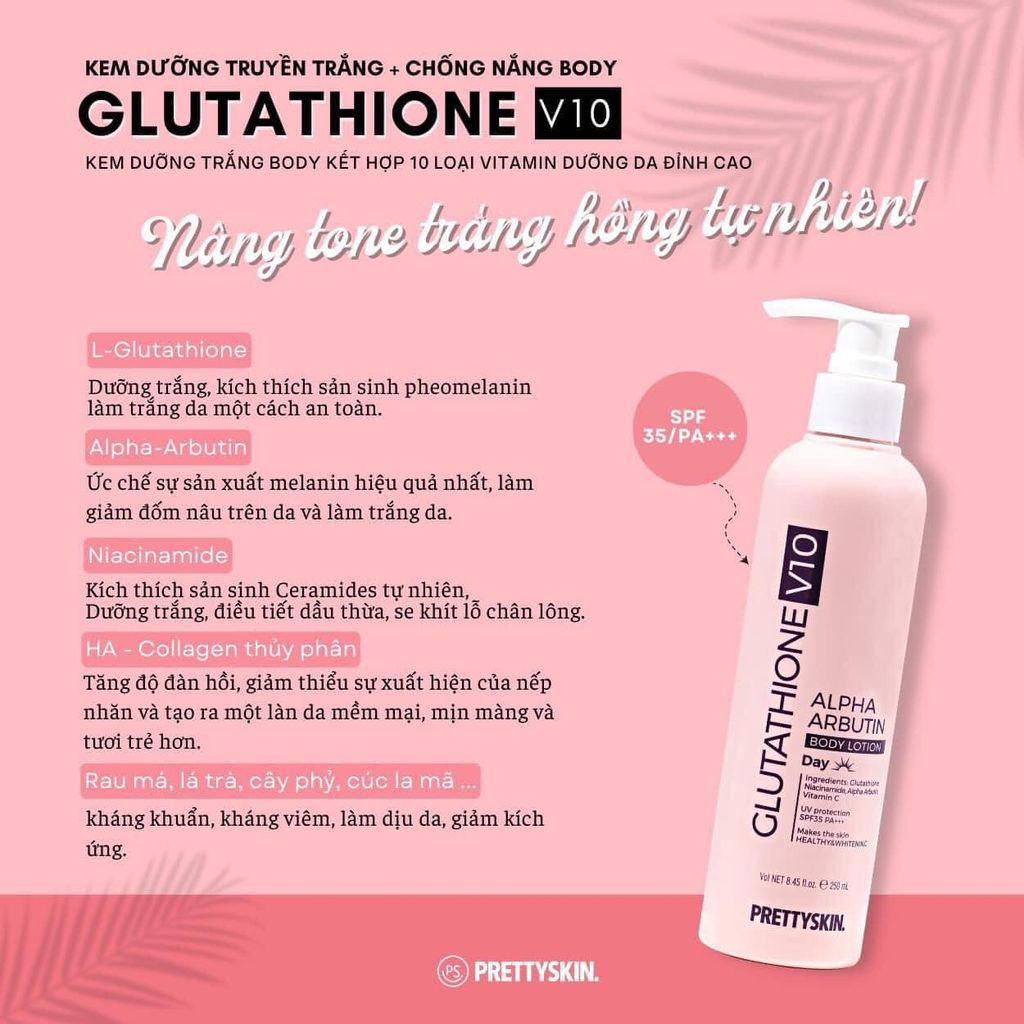 Kem Dưỡng Trắng Da Body PrettySkin Alpha Arbutin Body Lotion 250ml