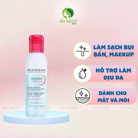 Tẩy Trang 2 Lớp Mắt Môi Bioderma Sensibio H2O Eye Sạch Thoáng, Mềm Ẩm