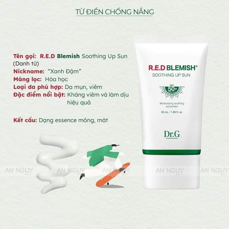 Kem Chống Nắng Phổ Rộng Dr.G R.E.D Blemish Soothing Up Sun SPF 50+ PA++++ Bảo Vệ Da Tối Ưu