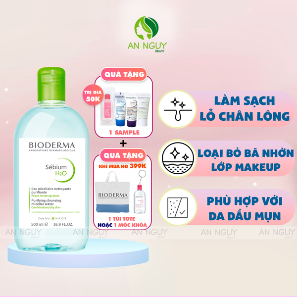 Nước Tẩy Trang Bioderma Sebium H2O Dành Cho Da Dầu