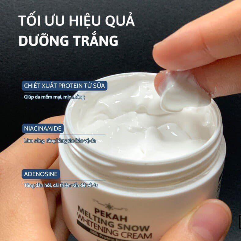 Kem Dưỡng Nâng Tone PeKah Melting Snow Whitening Cream Dưỡng Trắng Sáng Da 50ml