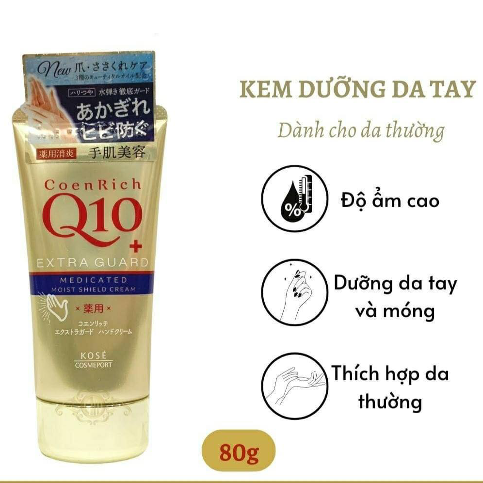 Kem Dưỡng Da Tay Kose CoenRich Q10 Cream Giảm Khô Da Tay, Dưỡng Trắng 80gr