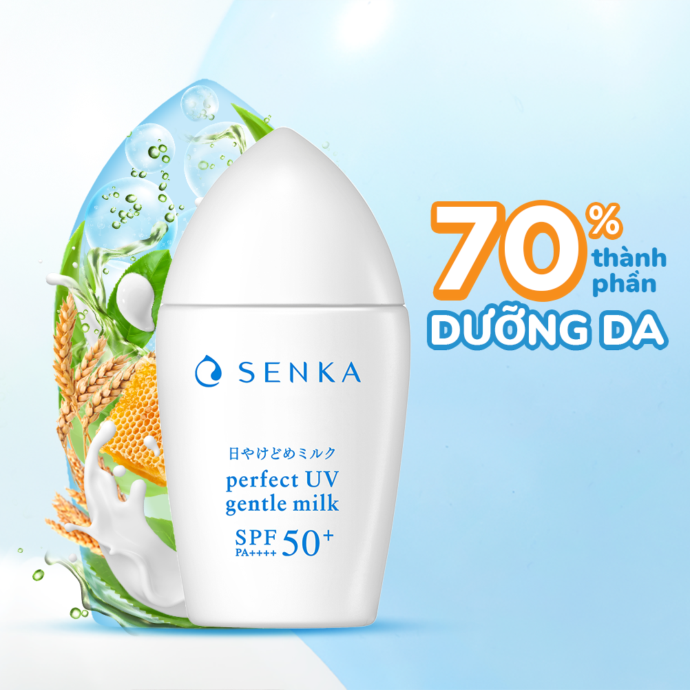 Sữa Chống Nắng Senka Perfect UV Gentle Milk SPF50+ PA++++ Cho Da Nhạy Cảm 40ml