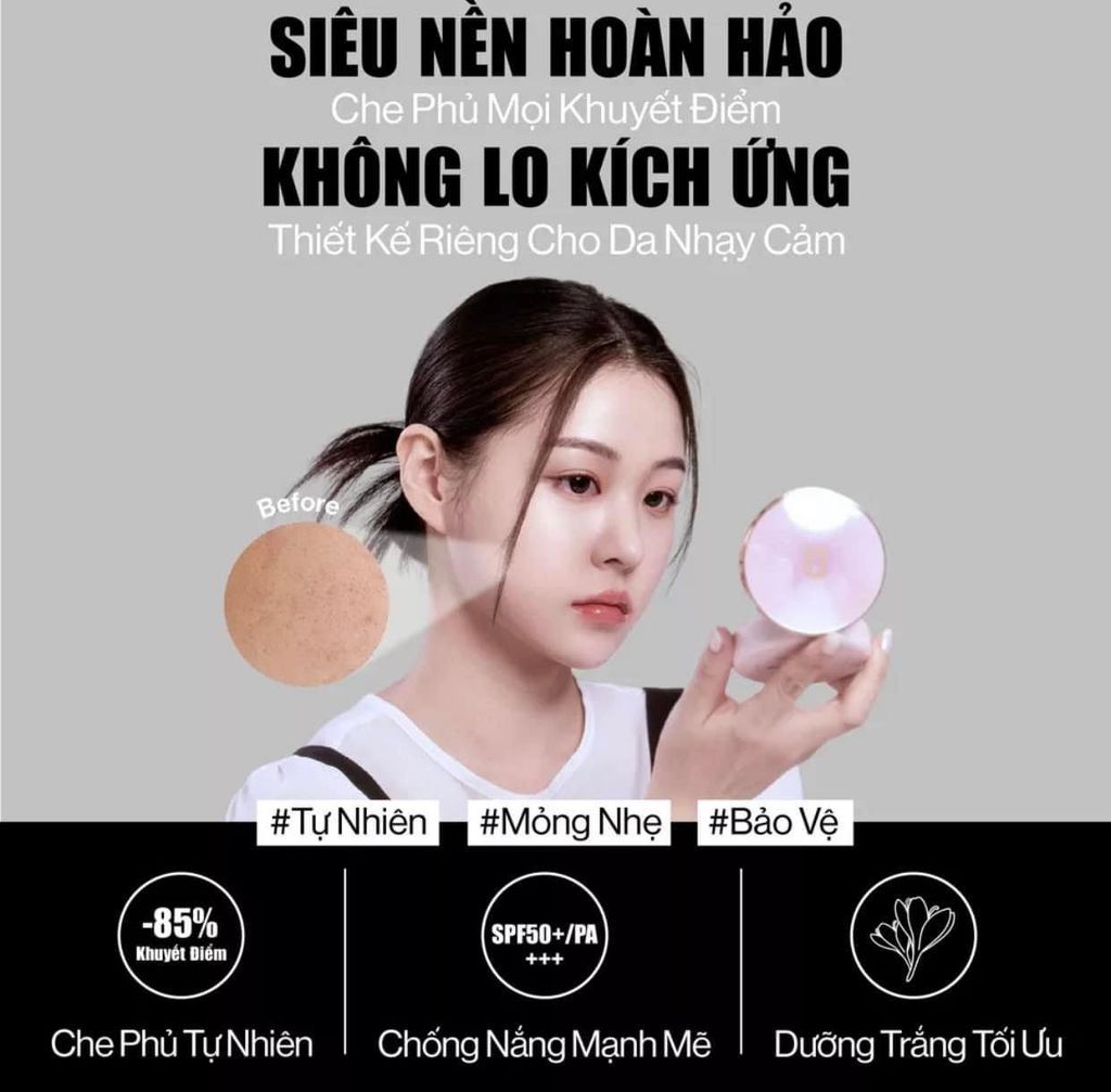 Phấn Nước Glamrr Q Long Wear DD Cushion SPF50+/PA+++ Kiềm Dầu Dưỡng Da 13gr