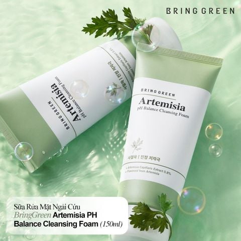 Sữa Rửa Mặt Ngải Cứu Bring Green Artemisia PH Blance Cleansing Foam Làm Dịu Da 150ml