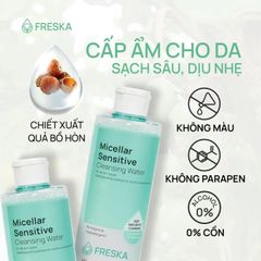 Nước Tẩy Trang Freska Micellar Sensitive Cleansing Water Sạch Sâu, Dưỡng Ẩm 400ml