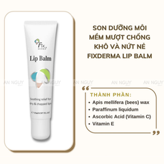 Son Dưỡng Môi FixDerma Lip Balm Giảm Khô Môi, Giúp Môi Mềm Mại 15ml