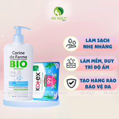 Combo Dung Dịch Vệ Sinh Corine De Farme 250ml Và Băng Vệ Sinh Kotex Hàng Ngày 20 Miếng