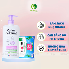 Combo Dung Dịch Vệ Sinh Corine De Farme 250ml Và Băng Vệ Sinh Kotex Hàng Ngày 20 Miếng